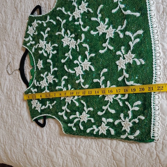 Vintage Sequin and Beaded Top Size L - Picture 12 of 14